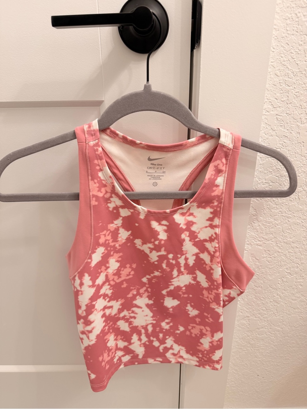 Nike Pink and Cream Tie-Dye Racerback Tank
